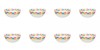Set boluri, 8 piese, 400 ml, Plastic, Alb