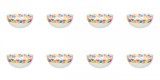 Set boluri, 8 piese, 400 ml, Plastic, Alb