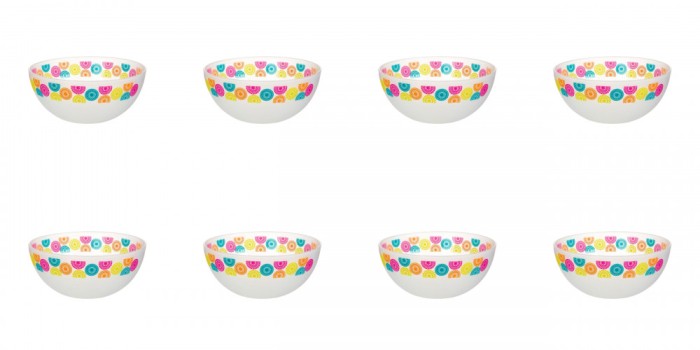 Set boluri, 8 piese, 400 ml, Plastic, Alb