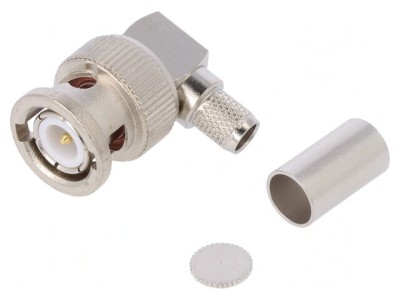 Adaptor BNC tată unghi 90&amp;deg; 50&amp;Omega; pentru cablu PTFE foto