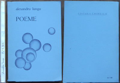 Alexandru Lungu , Poeme , 1971 , editia 1 cu autograf catre Emil Manu foto