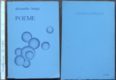 Alexandru Lungu, Poeme, 1971, editia 1 cu autograf catre Emil Manu foto
