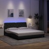 VidaXL Cadru de pat cu LED fără saltea Gri &icirc;nchis 180x200 cm Material 3310686