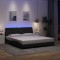 vidaXL Cadru de pat cu LED fără saltea Gri &icirc;nchis 180x200 cm Material 3310686