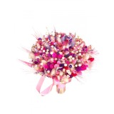 Buchet personalizabil din flori naturale uscate (Roz Mov)