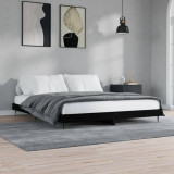 Cadru de pat negru 180x200 cm din lemn prelucrat GartenMobel Dekor, vidaXL