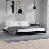 Cumpara ieftin Cadru de pat, negru, 150x200 cm, lemn prelucrat