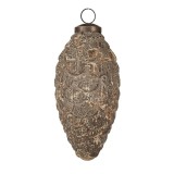 Cumpara ieftin Set 6 globuri brad Craciun sticla bej gri 7x15 cm