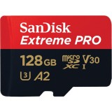 Card Memorie microSDXC SanDisk Extreme Pro, 128Gb, Clasa 10 / UHS-1 U3, Cu Adaptor SDSQXCD-128G-GN6MA