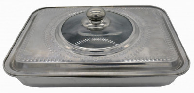 Tava cuptor cu capac, inox ,35x26x7 cm foto