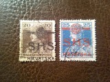 2 Timbre Kroatia 1918 supratipar SHS , 20 si 25 f pe timbre Ungaria , stampilate