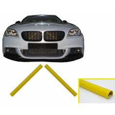 Set Ornamente V-brace Insertie Pentru Grile Centrale Bara Fata Compatibil Cu Bmw Seria 1 2 3 4 5 6 7 Galben FTRBMY