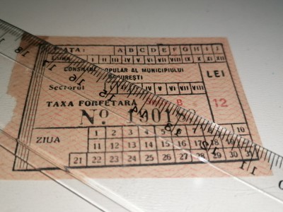 BILET VECHI - TAXA FORFETARA 12 LEI foto