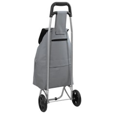 vidaXL Cărucior de cumpărături cu roți, gri, 35 L