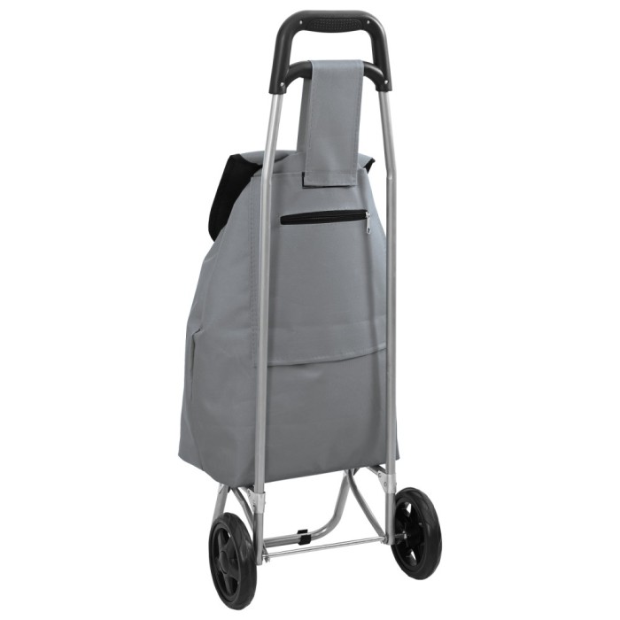 vidaXL Carucior de cumpărături Gri 35 x 28 x 92 cm Tafeta Oxford