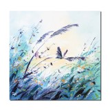 Tablou cu fluture pictat manual, 50x50cm ulei pe panza, Valentin Pop