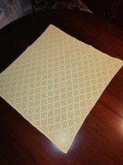 Fata de masa centru de masa bumbac crosetat crosetata manual galben
