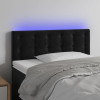 VidaXL Tăblie de pat cu LED, negru, 80x5x78/88 cm, catifea