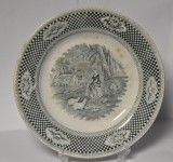 Farfurie decorativa din portelan M. S. Kuznetsov - Rusia Imperiala cca.1900