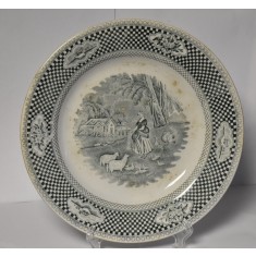 Farfurie decorativa din portelan M. S. Kuznetsov - Rusia Imperiala cca.1900