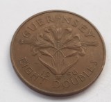 401. Moneda Guernesey 8 doubles 1956 (tiraj 500.000 buc), Europa