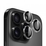Folie de protectie Camera Spate Blueo Metal Frame pentru Apple iPhone 16 Pro Max / 16 Pro, Sticla Securizata, Transparenta
