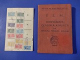 Carnet FSM tichet de cotizatie 1950 timbre CGM fiscal