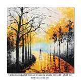 Cumpara ieftin Tablou GIGANT pictat manual - Spre viitor - 100x100cm ulei pe panza efect 3D, Spectaculos!