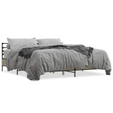 Cumpara ieftin Cadru de pat, stejar sonoma, 200x200cm, lemn prelucrat si metal