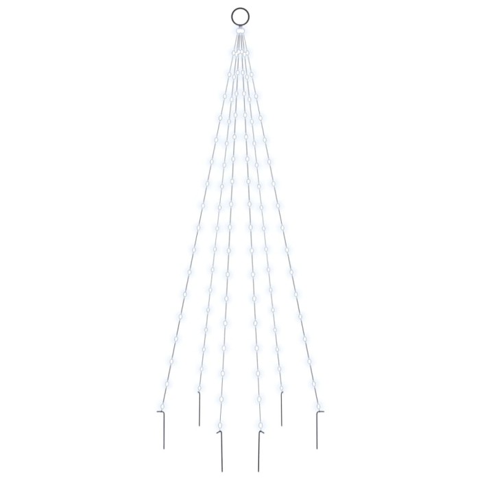 Brad de Craciun pe catarg, 108 LED-uri, alb rece, 180 cm