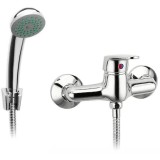 Baterie dus Ferro Smile BSM77, set de dus, cartus ceramic, crom, echipat cu FerroEcoSave regulator debit apa