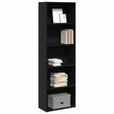 Gossi biblioteca, negru, 60x30x189 cm, lemn prelucrat