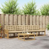 vidaXL Set de canapele de exterior 5 pcs Alb și Bej 79 x 79 x 37 cm 3388395