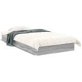 Cumpara ieftin Cadru Pat Gossi, 75x190 cm, Gri Sonoma, Lemn Prelucrat - Design Modern, Lamele Placaj