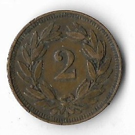 Moneda 2 rappen 1915 - Elvetia, cotatii ridicate! foto