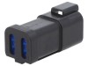 Conector cablu-cablu tată BULGIN PX0106P06BK, 6 pini, IP68, negru, cu manson, clichet