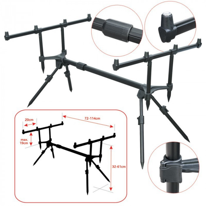 Rod pod Baracuda #5 pentru 4 lansete