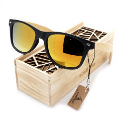 Ochelari de soare Bobo Bird CG004, lentila portocalie Wooden Lux foto