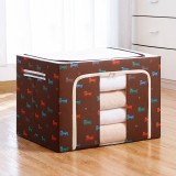 Cutie de depozitare pliabil&Auml;, 100l, material textil, cadru metalic, fermoar bidirec&Egrave;ional, fereastr&Auml; transparent&Auml;, imprimeu c&Auml;&Egrave;elu&Egrave;i, 60x42x40