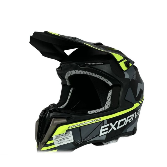 Casca cross/atv Exdrive negru/galben fluo marime L