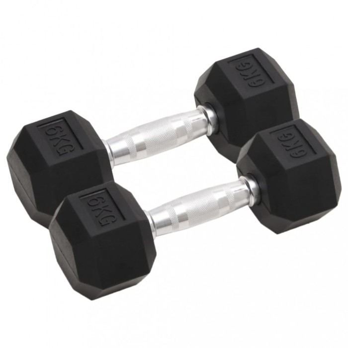 vidaXL Gantere, 2 buc., 12 kg, total fontă