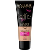 Fond de ten &amp; corector Selfie Time 03 Vanilla, 30ml, Eveline Cosmetics