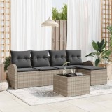 VidaXL Set de canapele pentru grădină 6 pcs Gri deschis Rattan poli