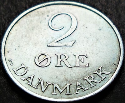 Moneda 2 ORE - DANEMARCA, anul 1971 *cod 1489 F = A.UNC foto