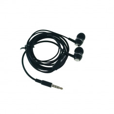 Casti stereo in-ear cu microfon, Sport Earplugs Jellico CT-21, conector Tip Jack 3.5 mm tata, control pe fir, lungime cablu 120 cm, negre