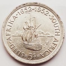 652 Africa de sud 5 Shillings 1952 Cape Town (lovituri muchie !!!) km 41 argint