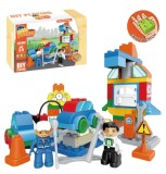 Set cuburi constructie Atelier de reparatii, 59 piese