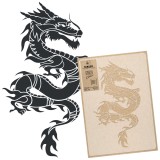 Șablon din plastic reutilizabil // DRAGON CHINEZESC - ORIENTAL - MEDIU (43x64cm)