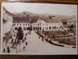 MEDIAS - PIATA REPUBICII - CLADIREA ARLUS - SEPIA - AN 1953 - BILINGVA ROM- RUSA, Circulata, Fotografie