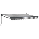 vidaXL Copertină retractabilă manuală Antracit și Alb 3 x 2 m 3419044